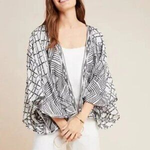 Anthropologie Black and White Geometric Shawl